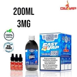 Oil4Vap Base Fast4Vap Pack 200ml PG FREE 3mg
